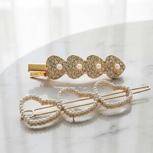 2 Piece Heart Hair Ladies Accessory Set